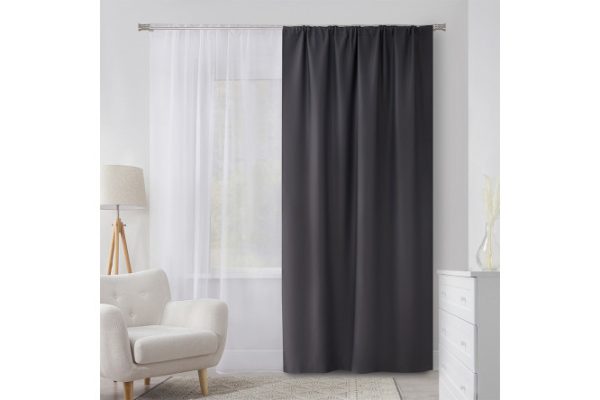 Ribbon curtain MICASA Baudry 150x280 cm, 1 piece, gray