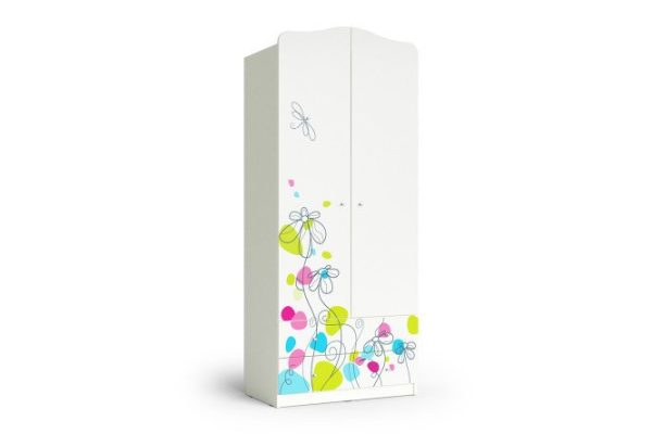 Wardrobe 2-door Flowers 80x189x45 cm