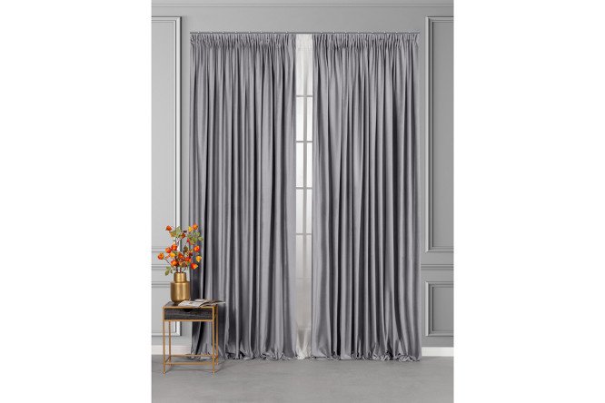 Set of curtains Vilen 200x270 cm, 2 pcs., color light gray