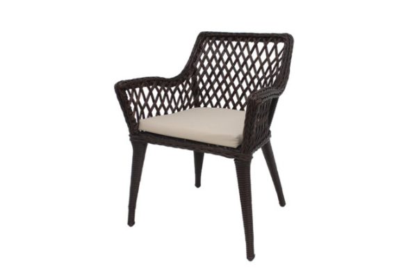 Armchair Bosfor frame color black, finish dark brown