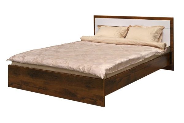 Bed Monaco color oak sutter, white gloss 180x200 cm