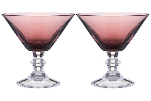 Set of martini glasses Lefard Mirage Purple 280 ml, Glass, 2 pcs.