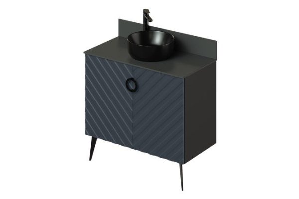 Floor stand Palladio 2.0 90.6 cm, frame color black, facade Marengo soft