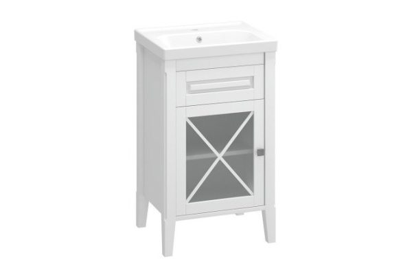 Right cabinet OPADIRIS Palermo 46.8 cm, frame color matte white, front matt white
