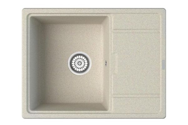 Kitchen sink with drainer POINT Style 65 PN3009BG, light beige 65x50x22 cm