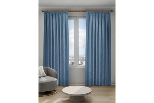 Ribbon curtain Decofest Canvas Sophie 200x280 cm, 1 piece, blue