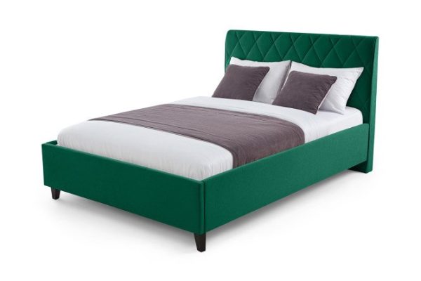 Bed with lifting mechanism SCANDICA Lugano color dark green 160x200 cm