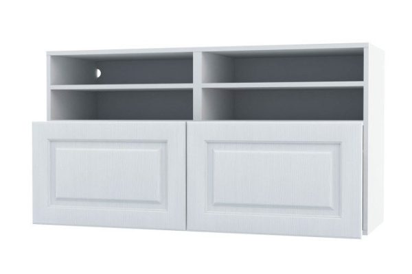 Cabinet with 4 shelves and drawers Oscar Bella 120x64 with closers, white / white wood