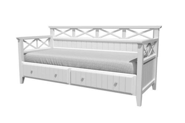 Single bed Amelia 200x80 cm color white antique