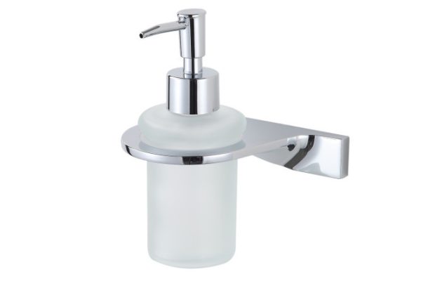 Wall-mounted liquid soap dispenser BERKRAFT Line 200 ml, Glass, screw fastening
