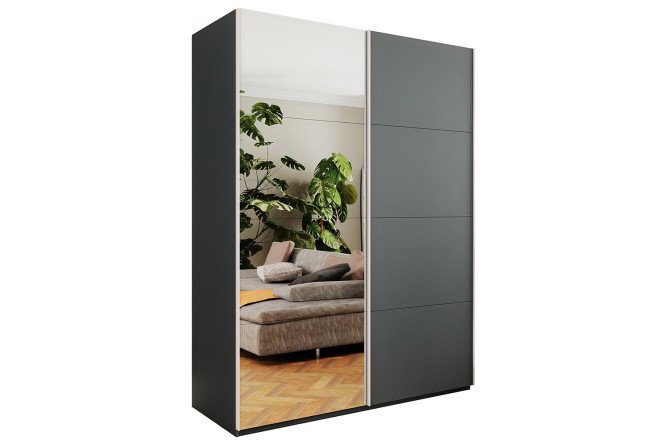 2-door wardrobe Comet 160x220x66 cm, gray diamond
