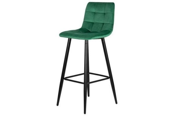 Bar chair DOBRIN Nicole 43x105x52 cm, upholstery green, legs matte black
