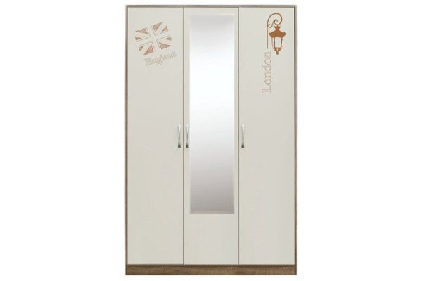 Wardrobe 3-door British 134.6x220.5x58 cm