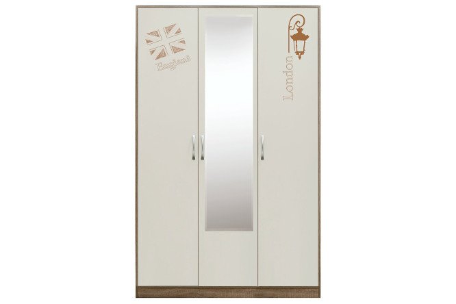 Wardrobe 3-door British 134.6x220.5x58 cm