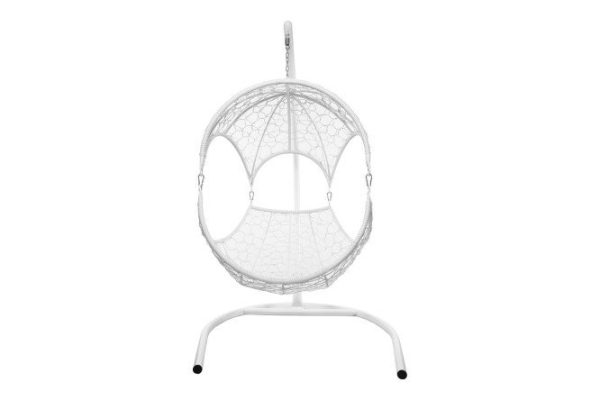 Hanging chair Walnut 113x180x110 cm, base and frame color white, finishing white