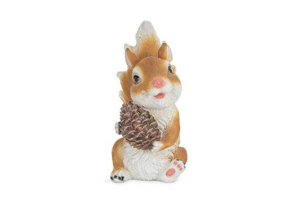 Decorative item Squirrel with cone 19 cm, Polystone