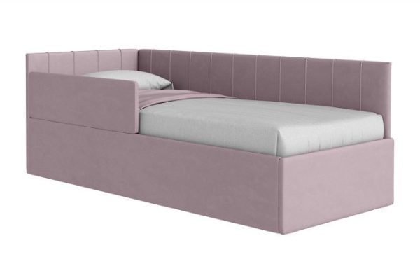 Bed with a lifting mechanism Mika with a side 90x200 cm color pink