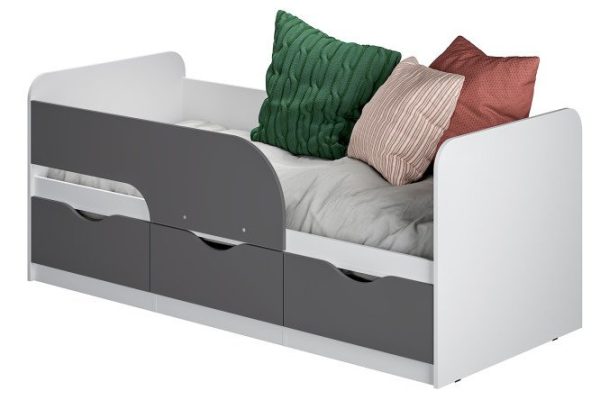 Bed Standard 80x186 cm color white, marengo