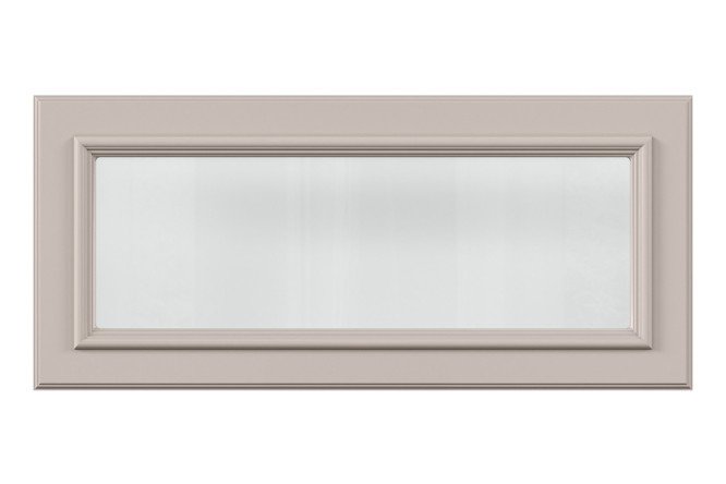 Cabinet front with Olivia glass 79.6x35.6 cm, cashmere color