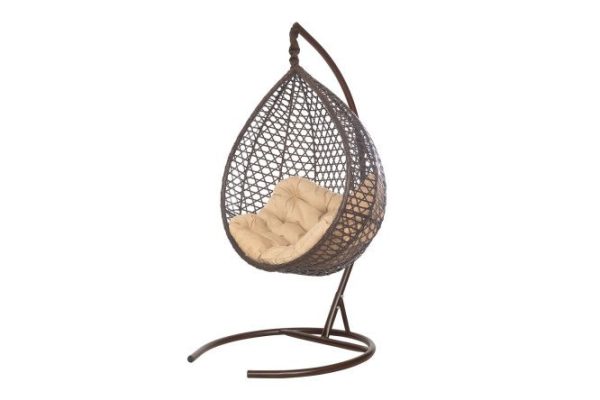Montblanc hanging cocoon chair 100x120x80 cm, base and frame color brown, finishing brown